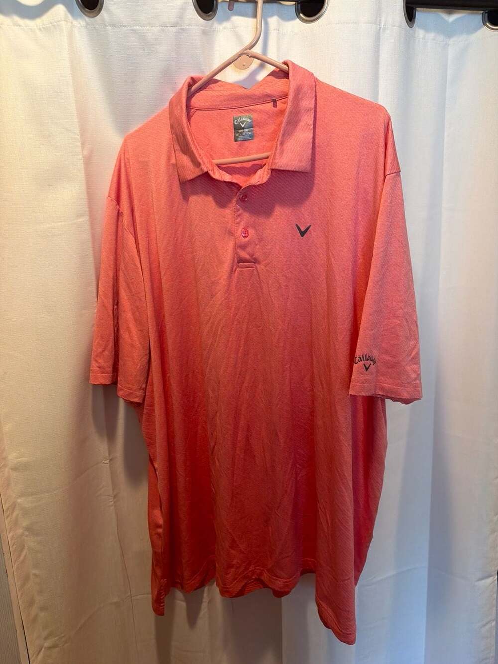 Callaway Opti-Dri Short Sleeve Golf Polo Shirt Coral Pink Size 4X